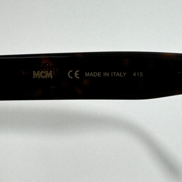 MCM 58mm Havana Brown Logo Square Designer Sunglasses with Case MCM619SA - Picture 9 of 11